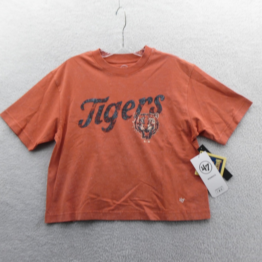 47 Brand Shirt Women Small Detroit Tigers Orange Short Sleeve Cotton MLB